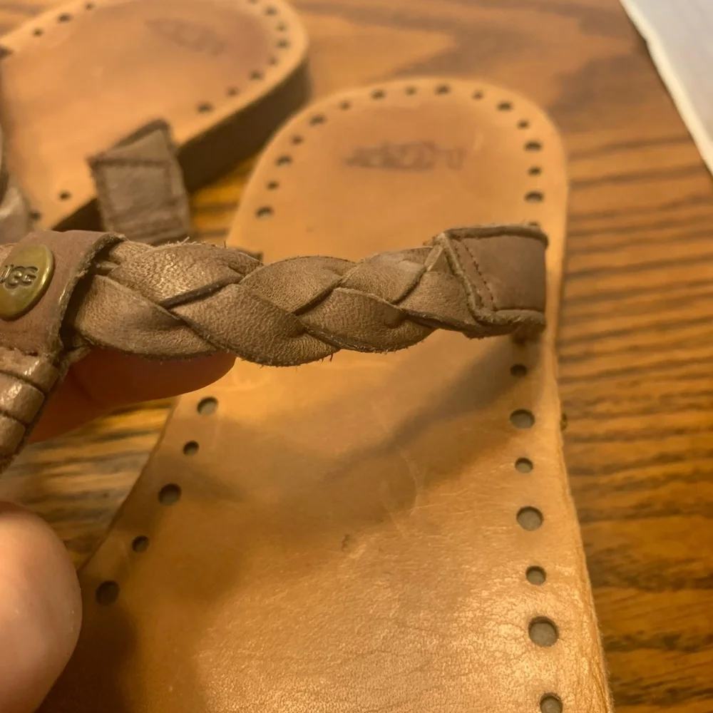 UGG Women's Brown Braided Sandals Size 8 casual hippie, festival Boho flat fun - Picture 9 of 11